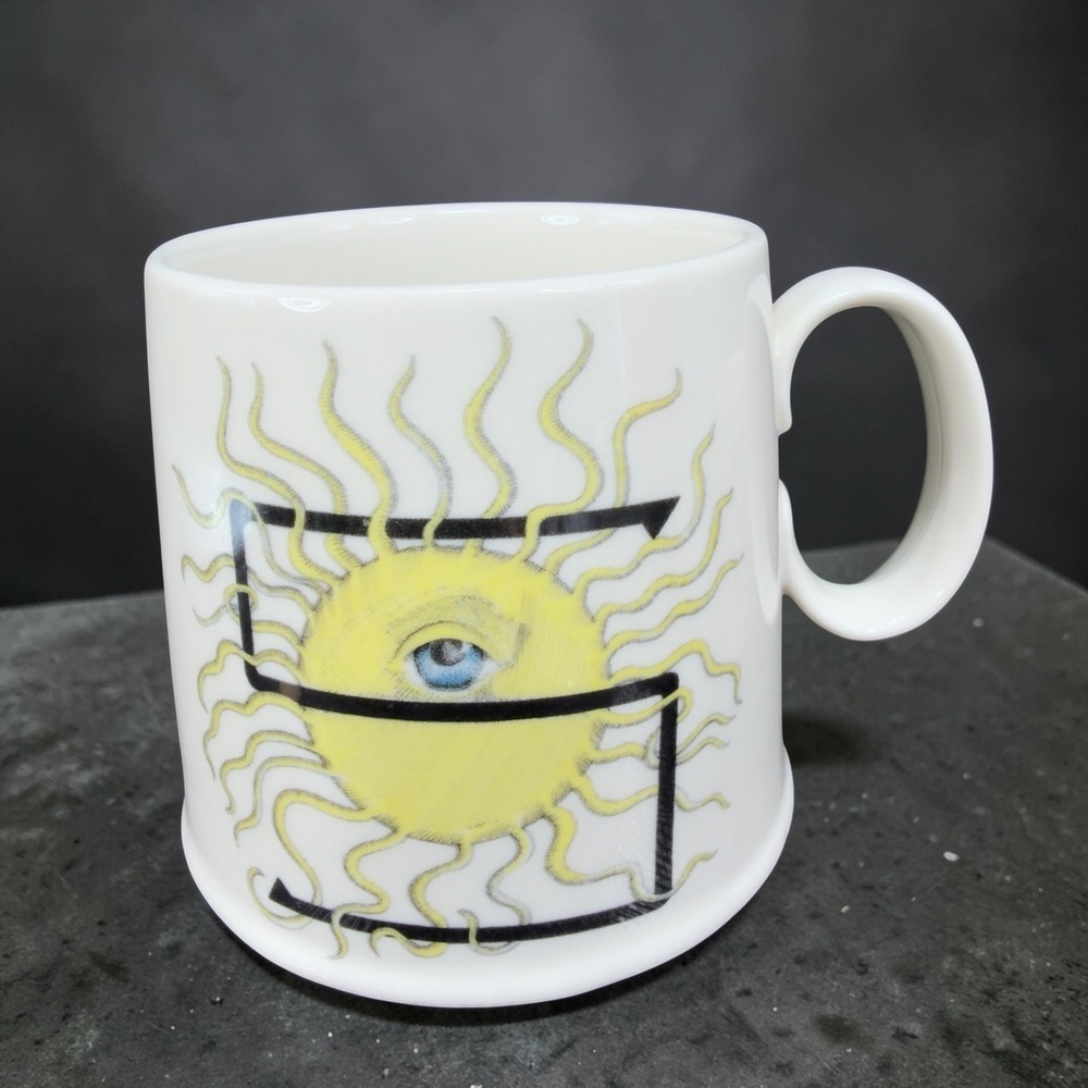 Anthropologie Florence Balducci Sun Eye Ceramic Coffee Mug Monogram Letter S Cup